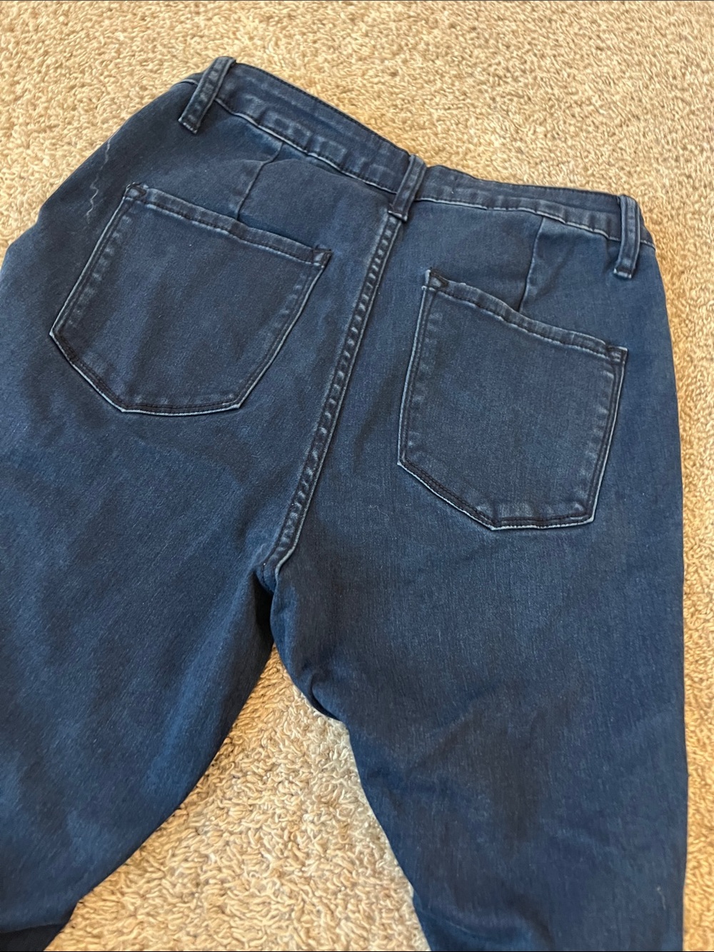 VERVET Los Angeles Dark Wash Flare Jeans Size 30 Raw Hem High Rise Stretch Denim - Picture 12 of 13